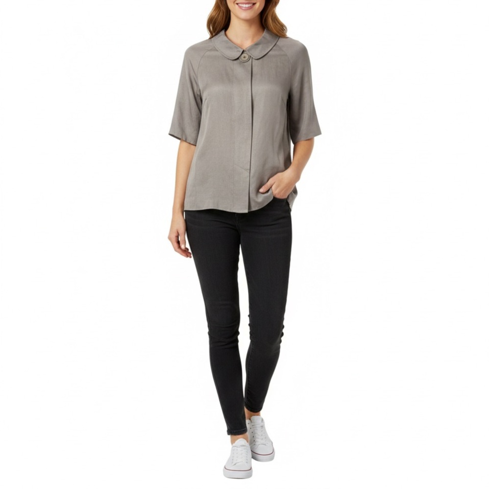 Kenzie Linen Blended Blazer - Size 4 - Grey